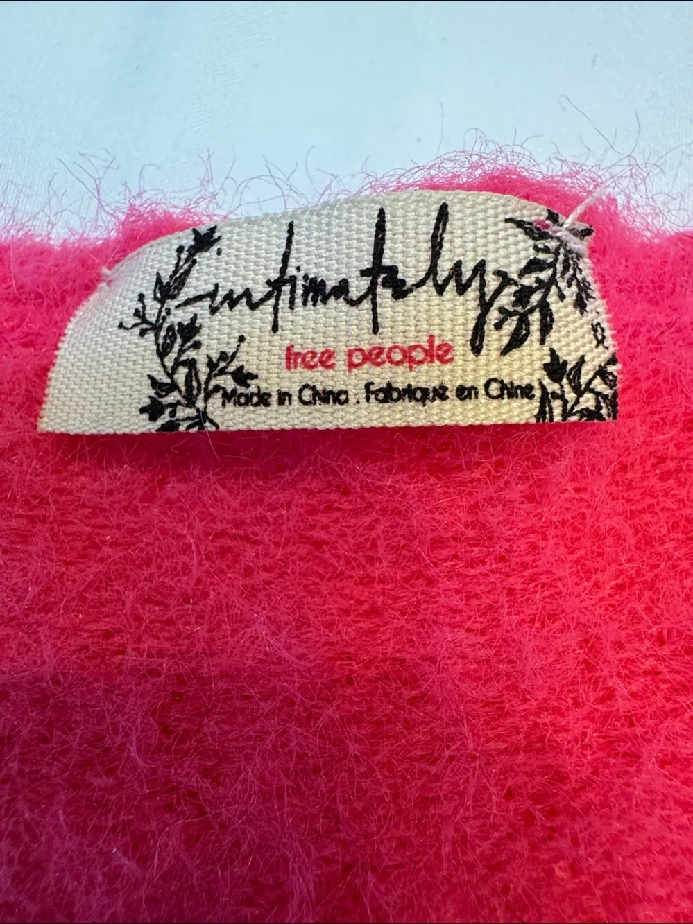 Free People Hot Pink Fuzzy V-Neck Sweater Vest
